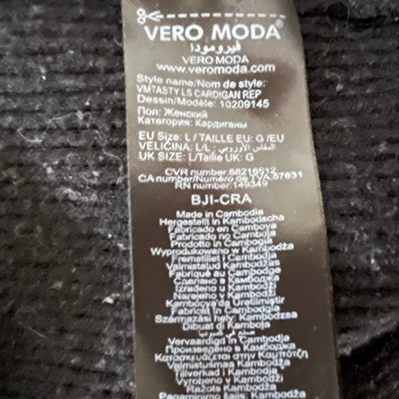 Black Ribbed Knit Cardigan - Picture 5 of 5